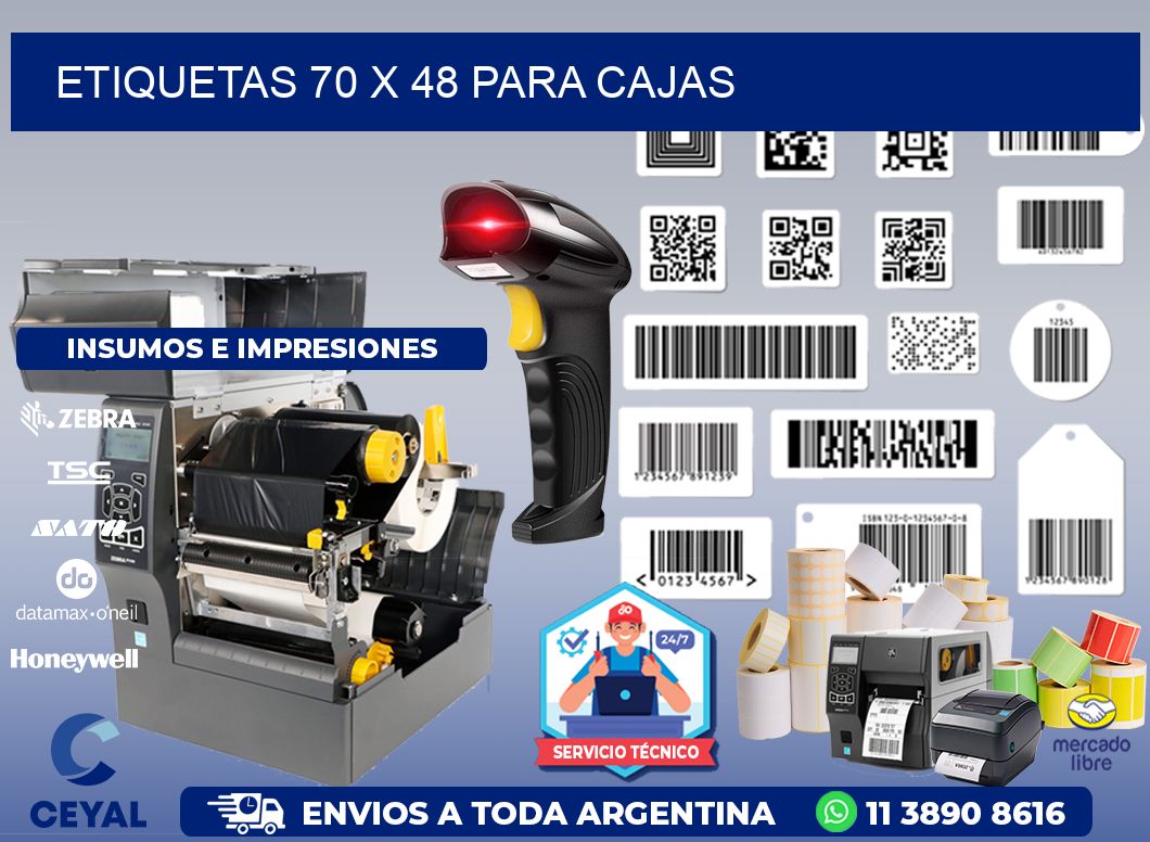 ETIQUETAS 70 x 48 PARA CAJAS