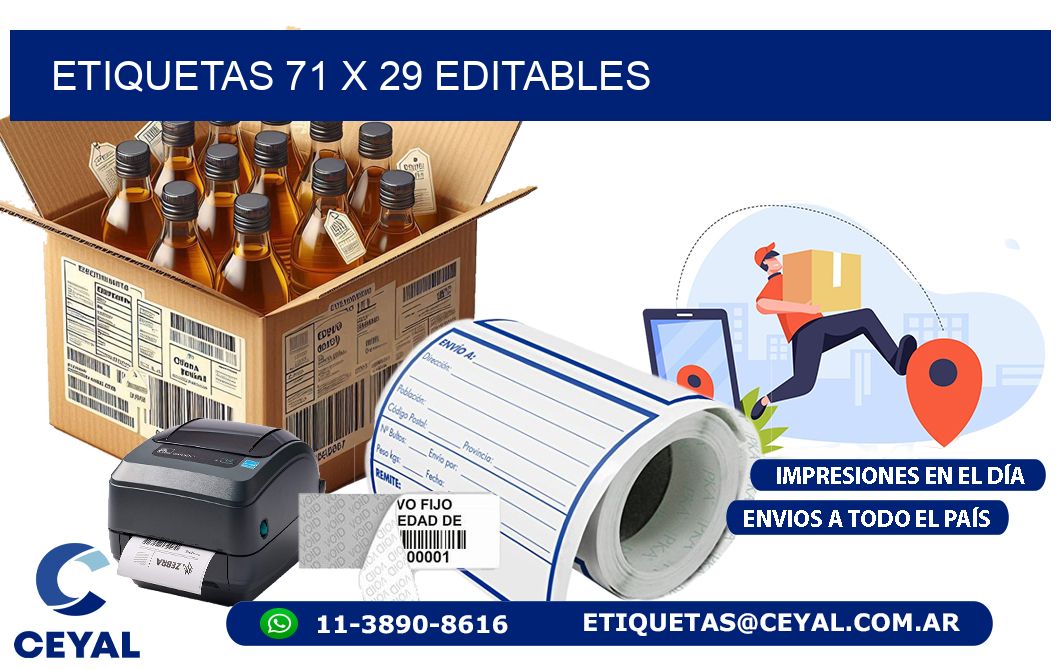ETIQUETAS 71 x 29 EDITABLES