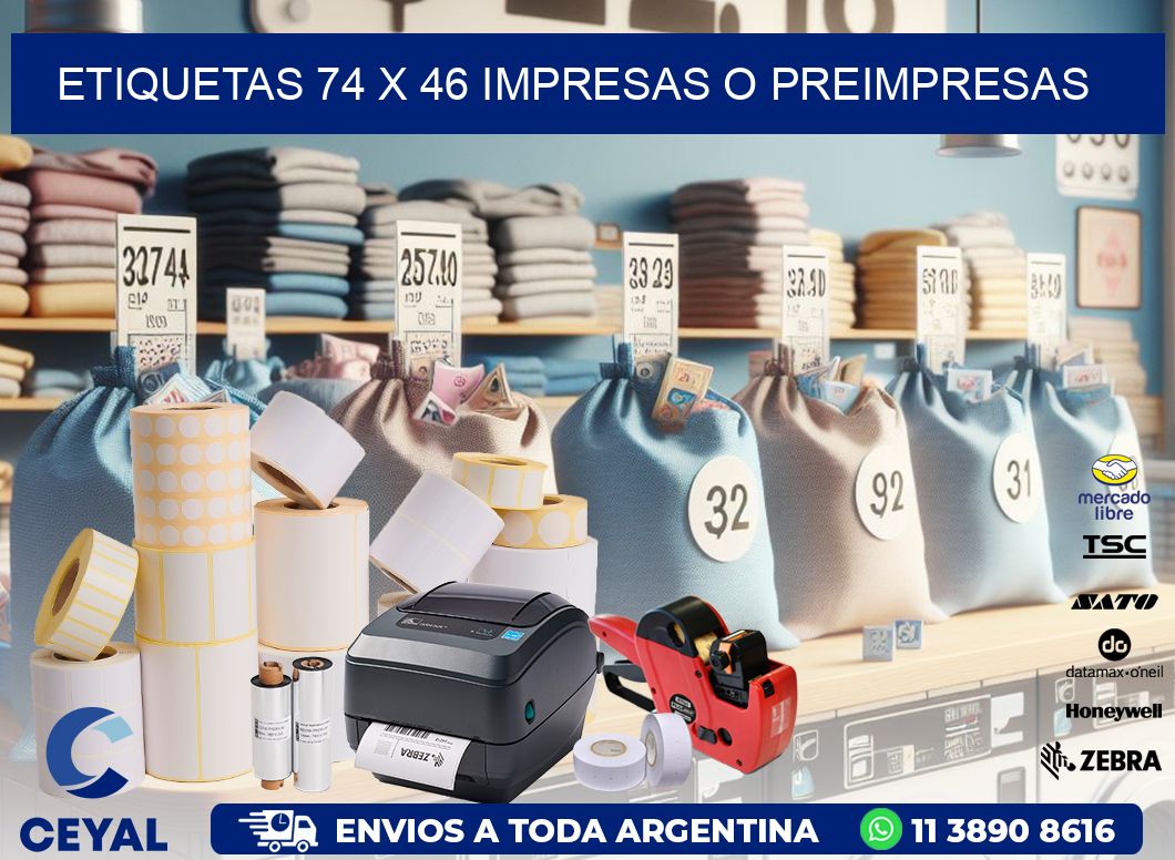 ETIQUETAS 74 x 46 IMPRESAS O PREIMPRESAS