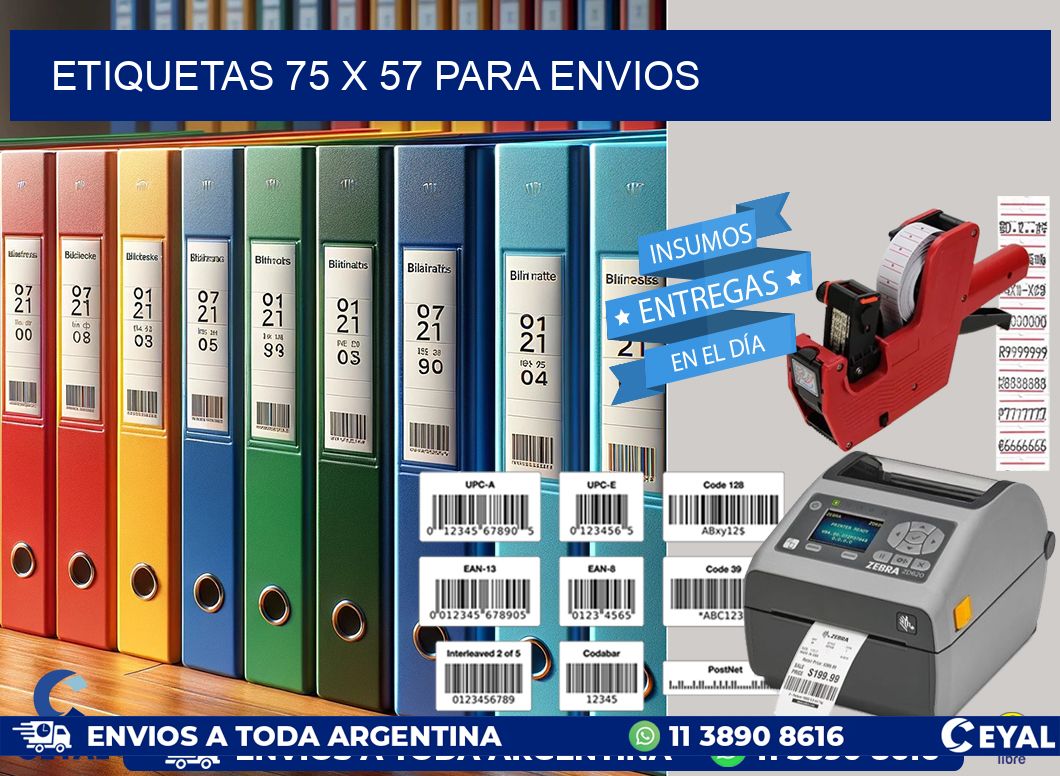 ETIQUETAS 75 x 57 PARA ENVIOS