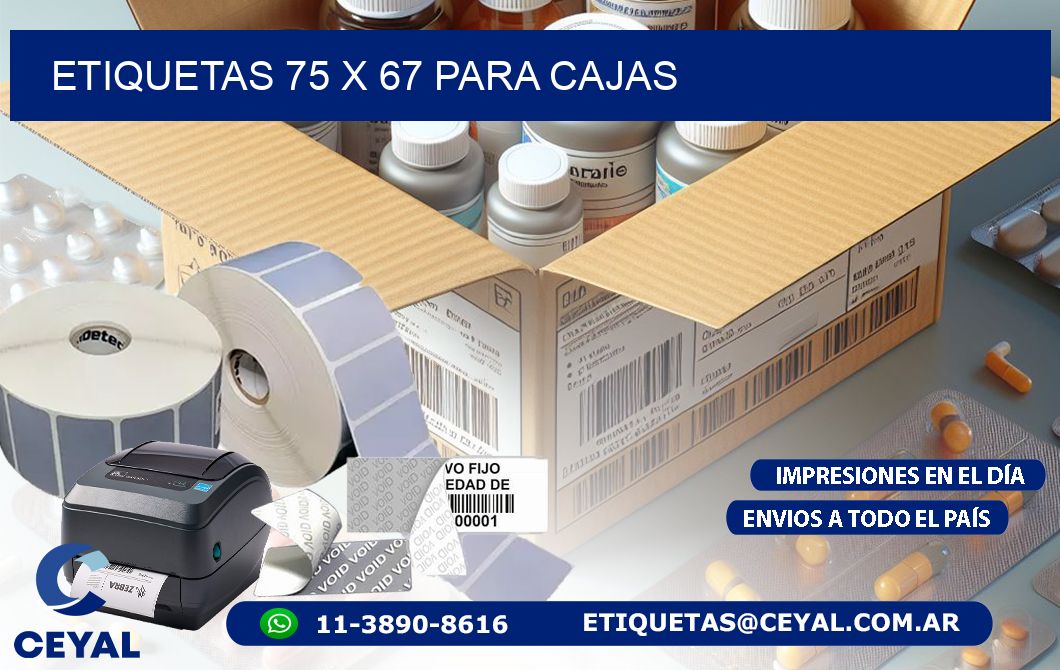 ETIQUETAS 75 x 67 PARA CAJAS