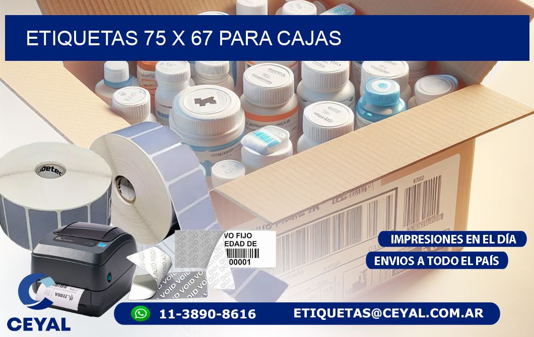 ETIQUETAS 75 x 67 PARA CAJAS