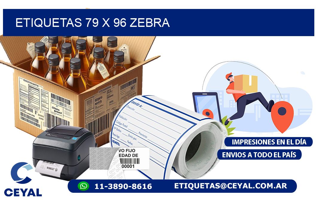 ETIQUETAS 79 x 96 ZEBRA