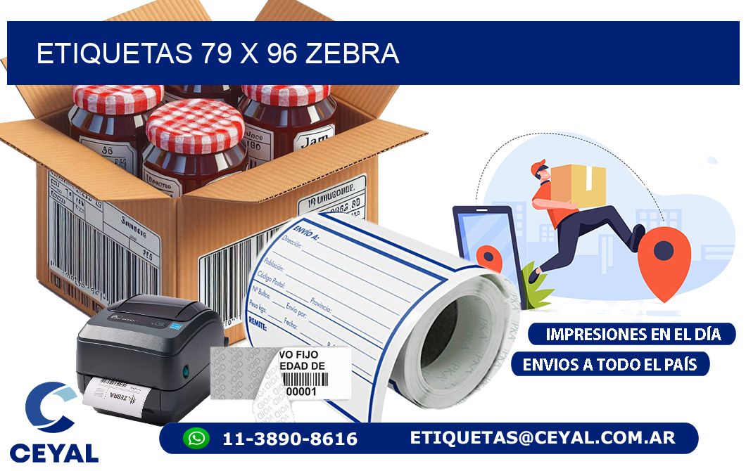 ETIQUETAS 79 x 96 ZEBRA