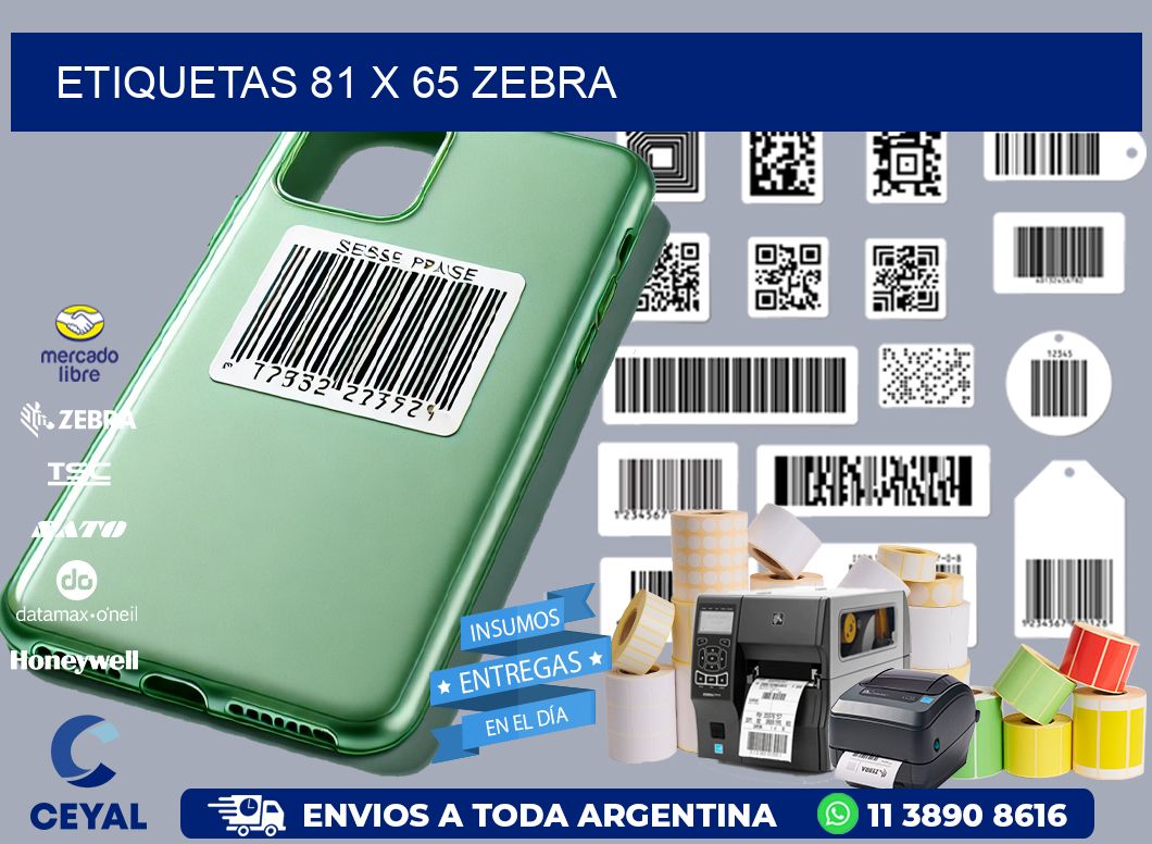 ETIQUETAS 81 x 65 ZEBRA