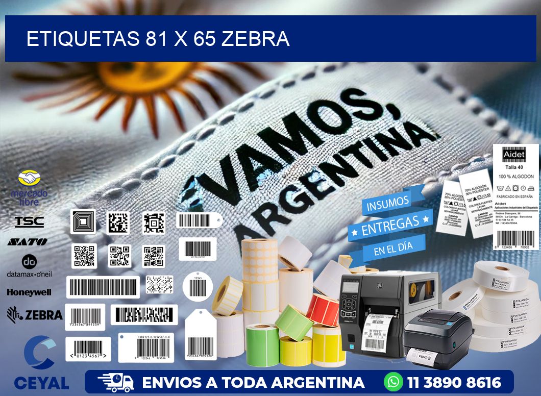 ETIQUETAS 81 x 65 ZEBRA