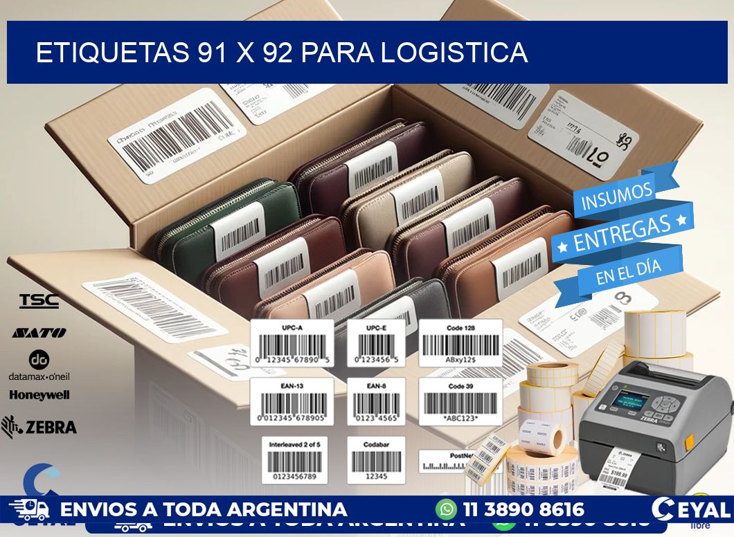 ETIQUETAS 91 x 92 PARA LOGISTICA