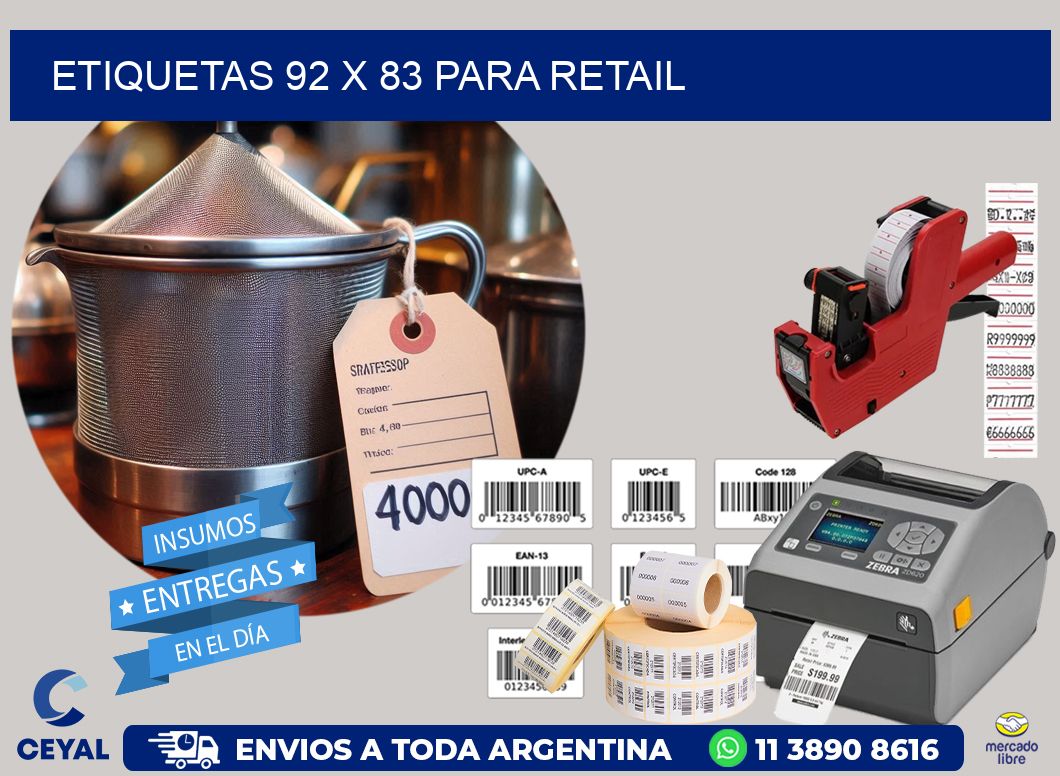 ETIQUETAS 92 x 83 PARA RETAIL