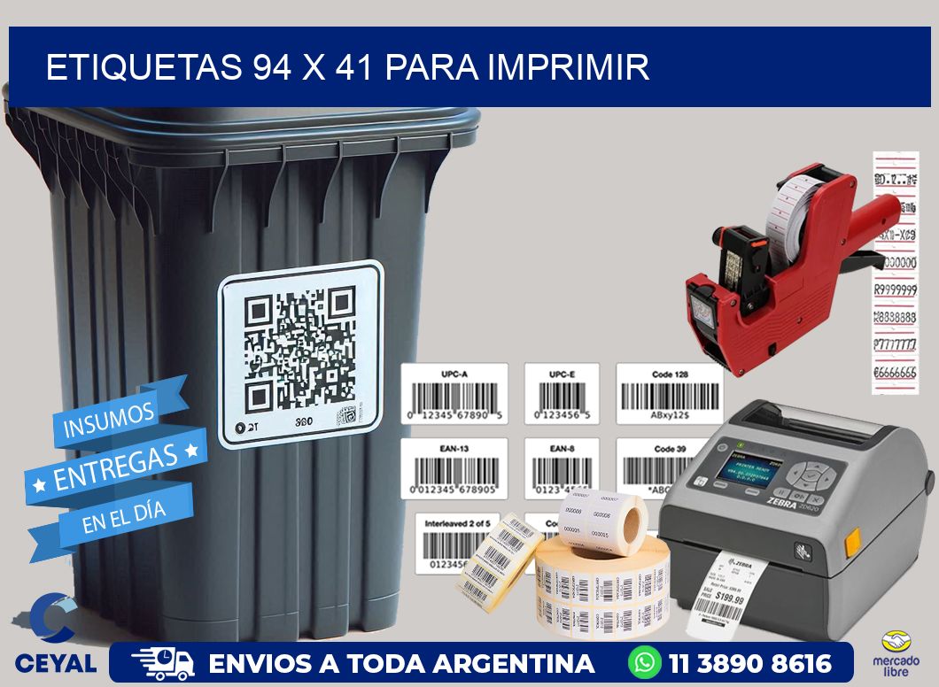 ETIQUETAS 94 x 41 PARA IMPRIMIR