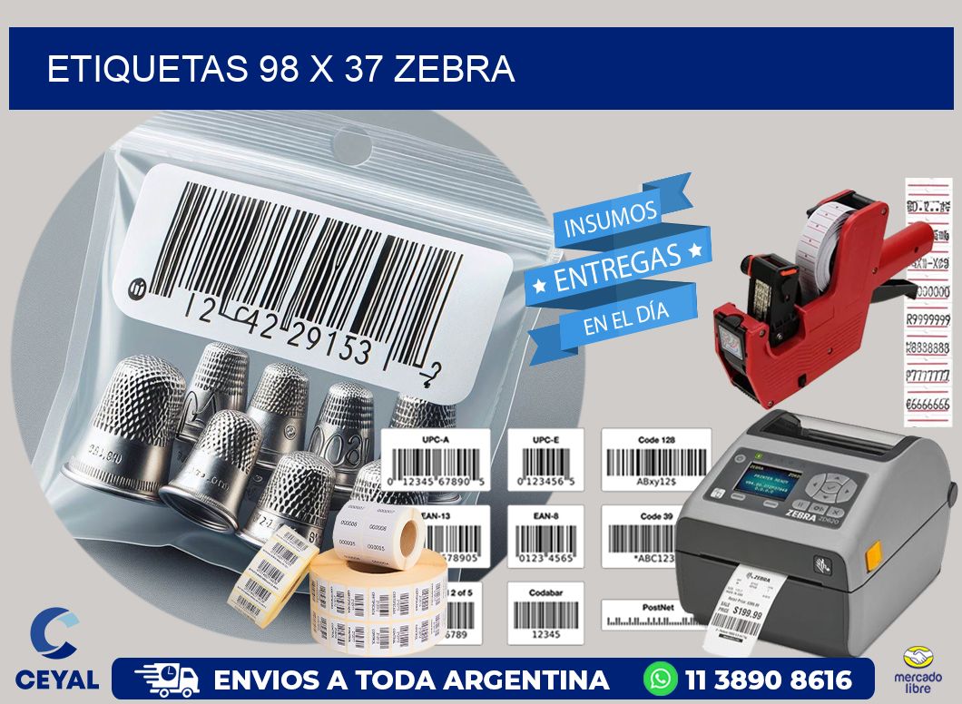 ETIQUETAS 98 x 37 ZEBRA