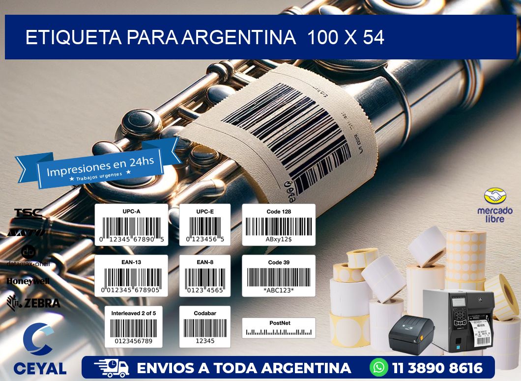 etiqueta para Argentina  100 x 54