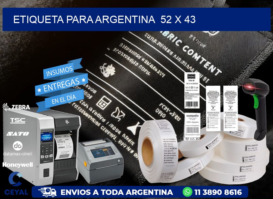 etiqueta para Argentina  52 x 43