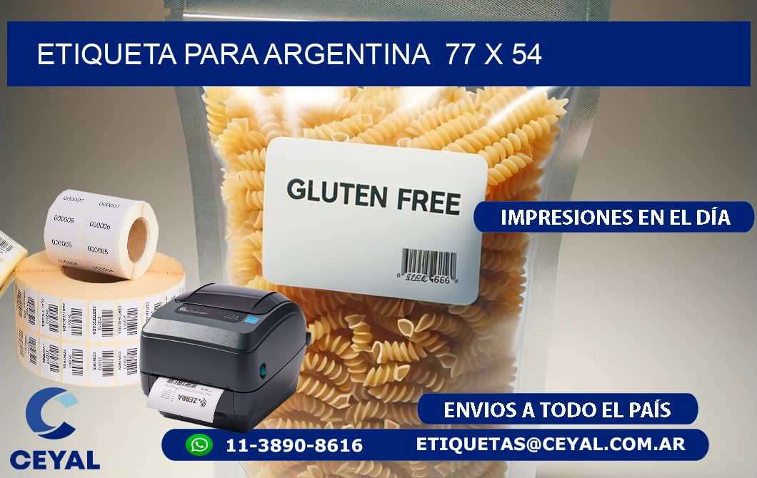 etiqueta para Argentina  77 x 54