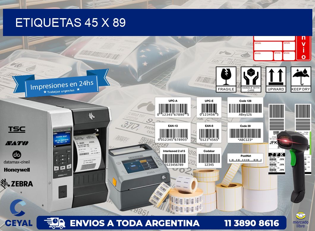 etiquetas 45 x 89