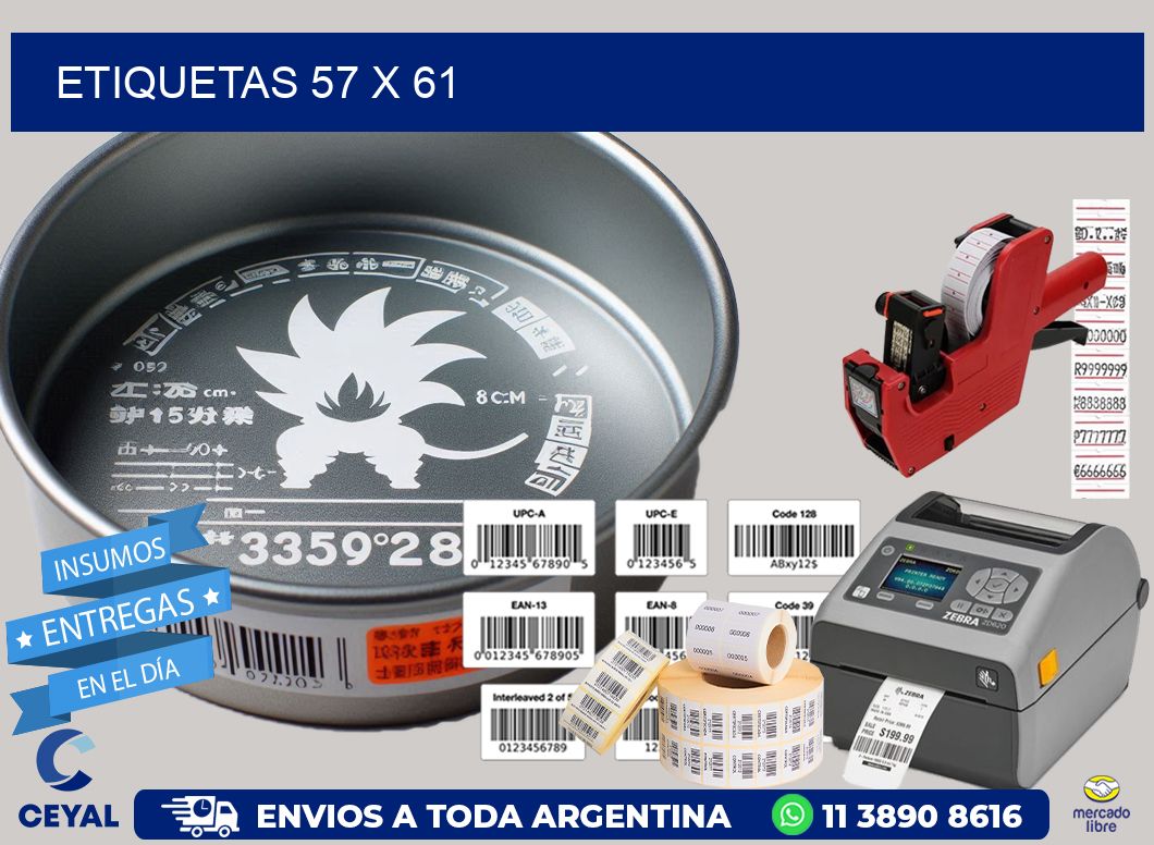 etiquetas 57 x 61