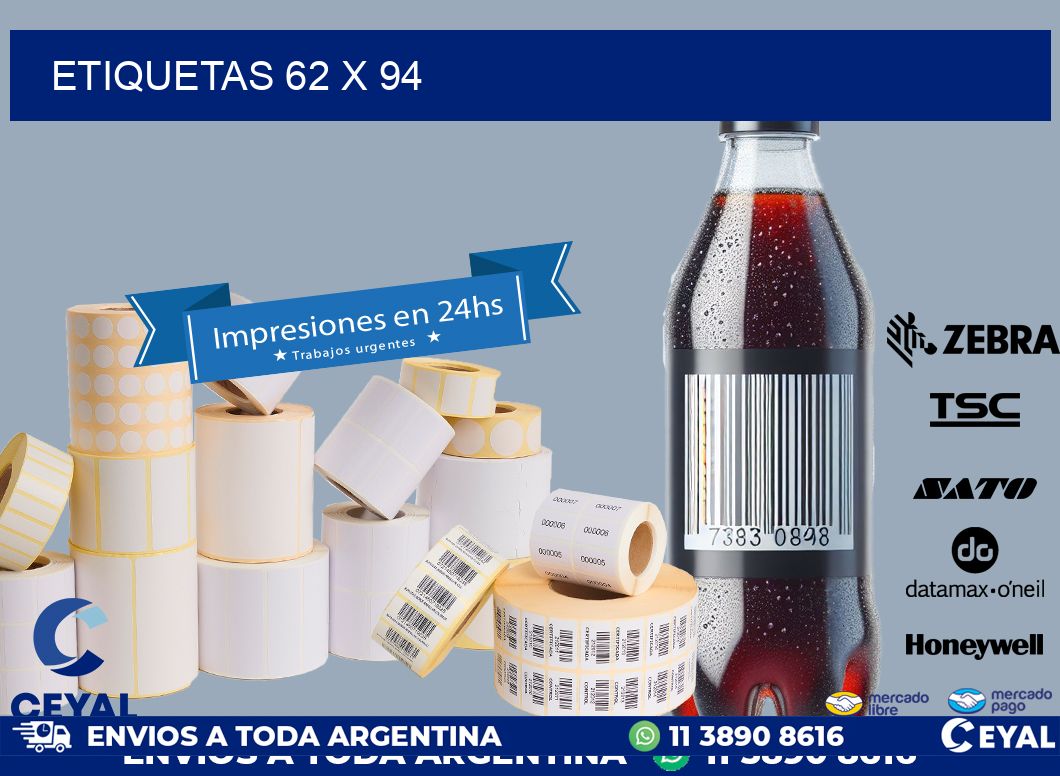 etiquetas 62 x 94