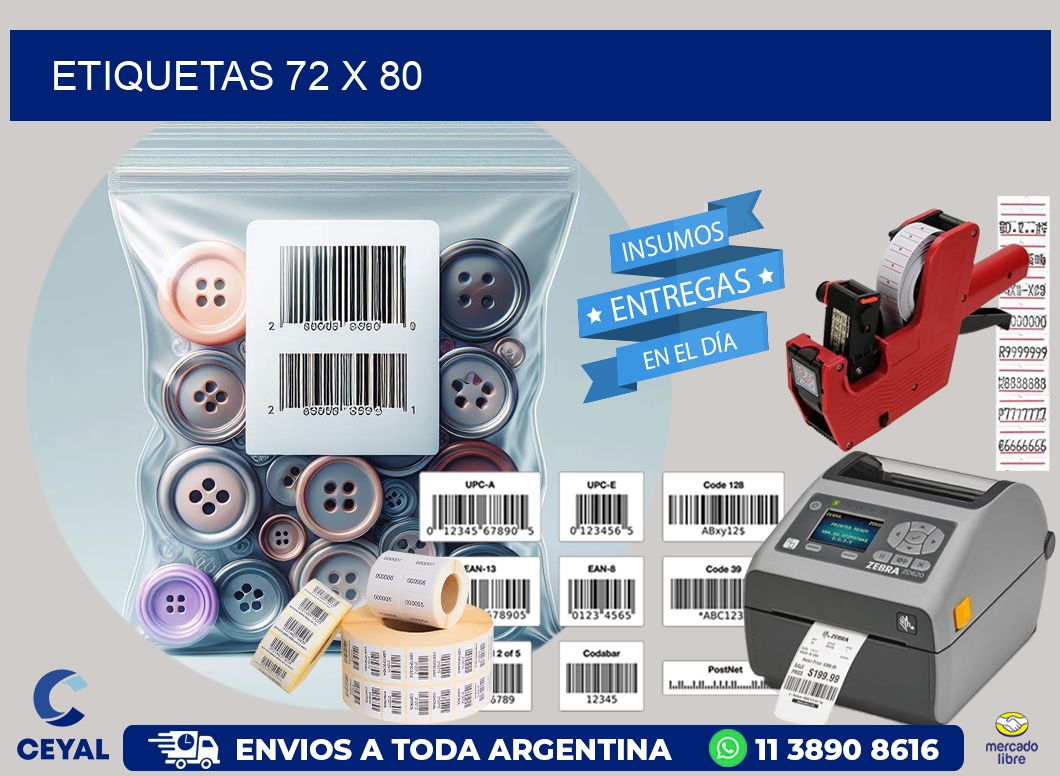 etiquetas 72 x 80