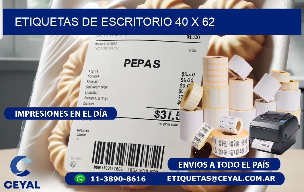 etiquetas de escritorio 40 x 62