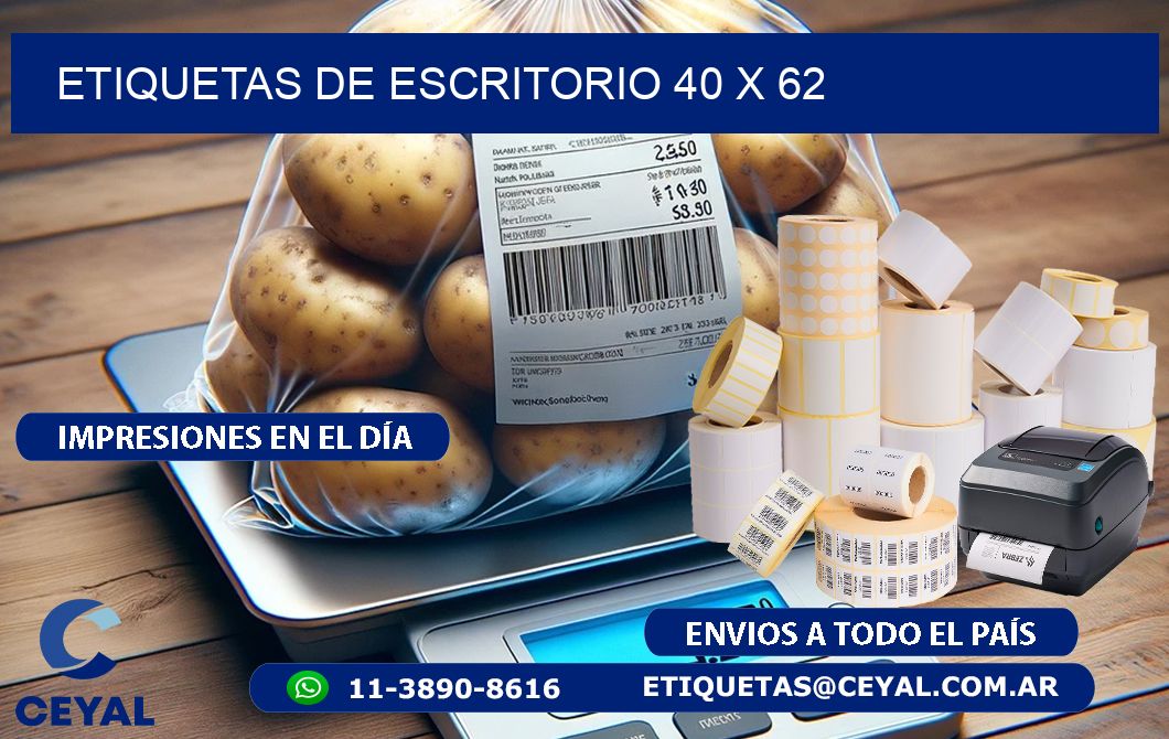 etiquetas de escritorio 40 x 62