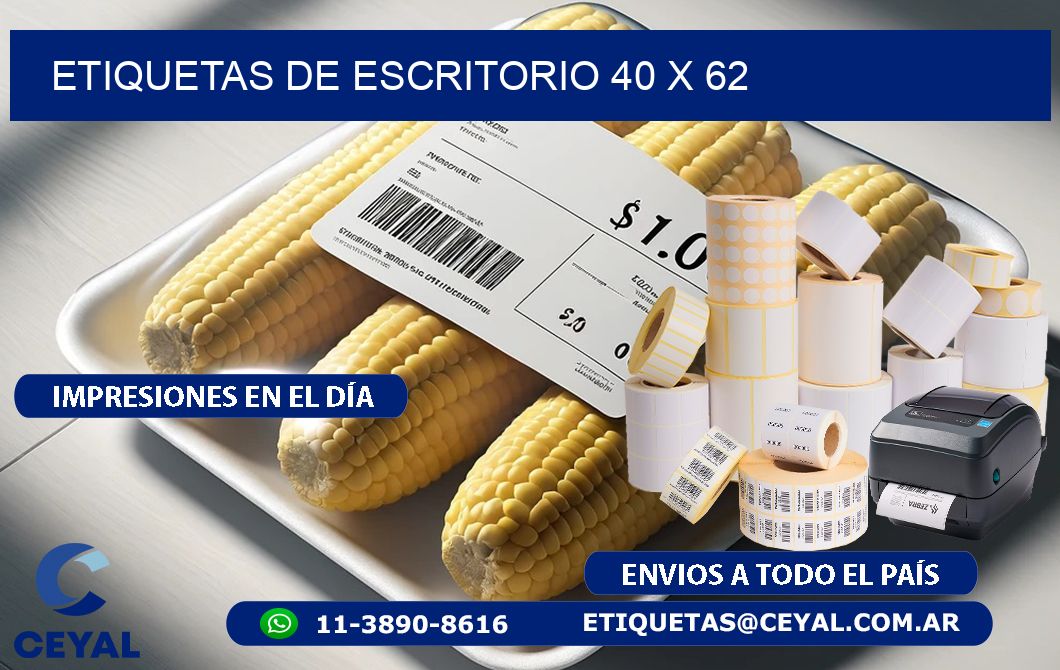 etiquetas de escritorio 40 x 62