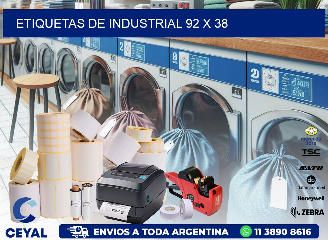 etiquetas de industrial 92 x 38