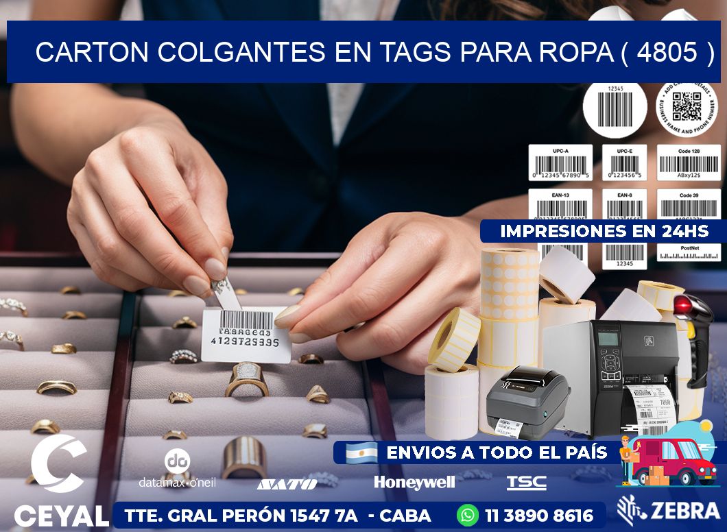 CARTON COLGANTES EN TAGS PARA ROPA ( 4805 )