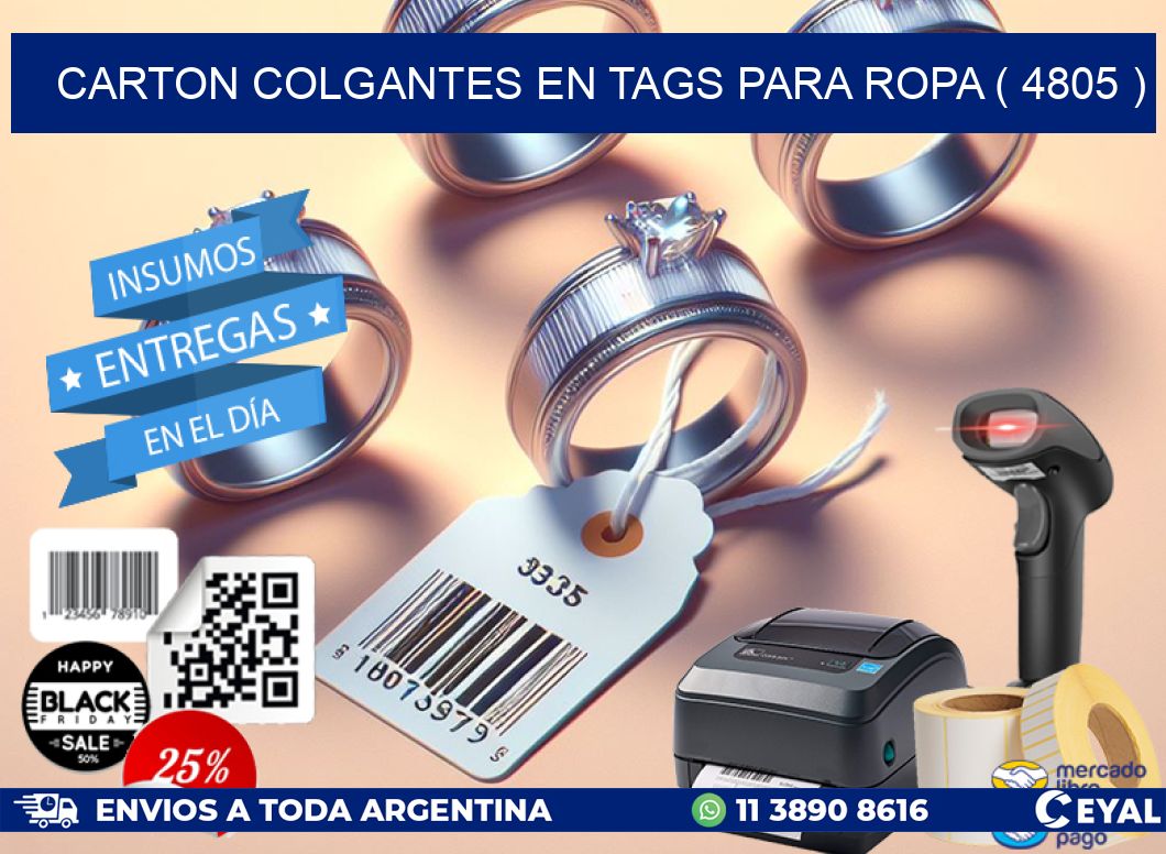 CARTON COLGANTES EN TAGS PARA ROPA ( 4805 )