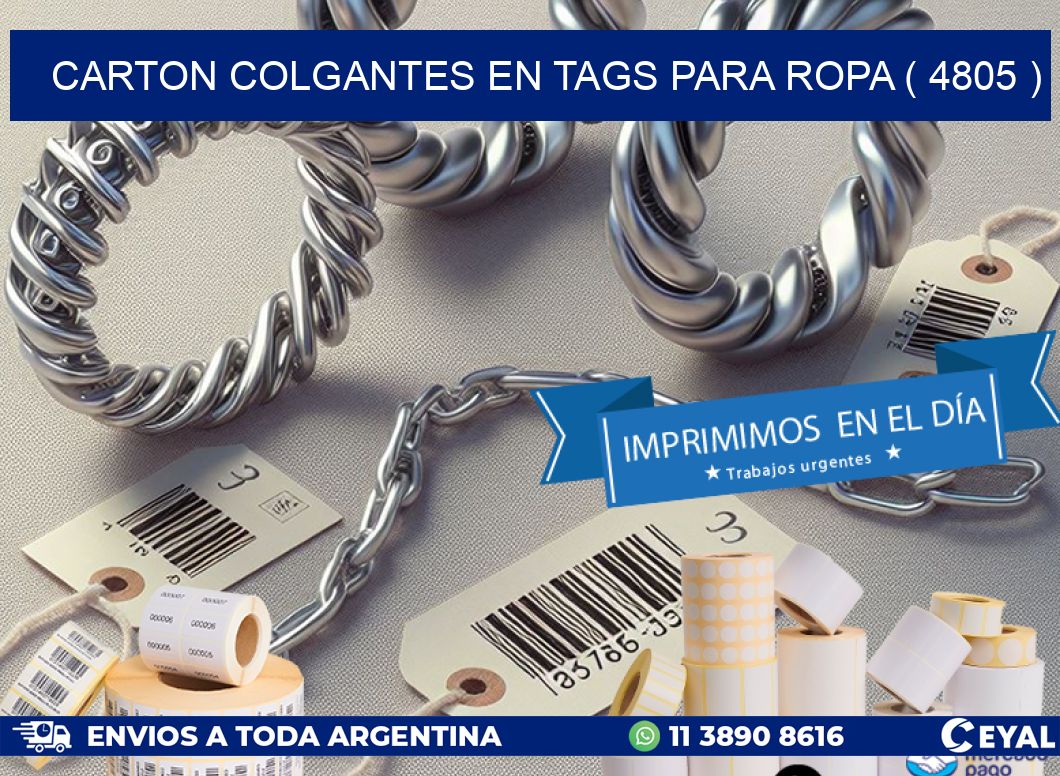 CARTON COLGANTES EN TAGS PARA ROPA ( 4805 )
