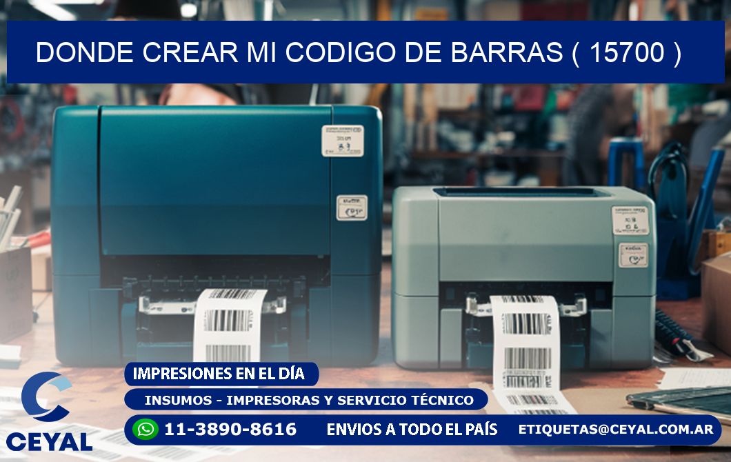 DONDE CREAR MI CODIGO DE BARRAS ( 15700 )
