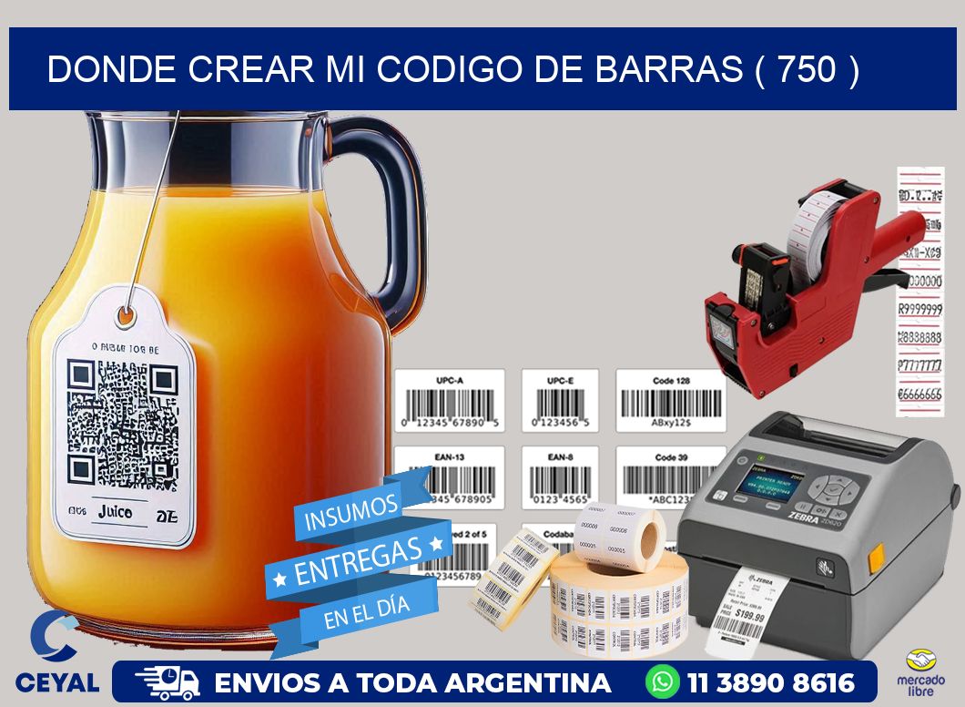 DONDE CREAR MI CODIGO DE BARRAS ( 750 )