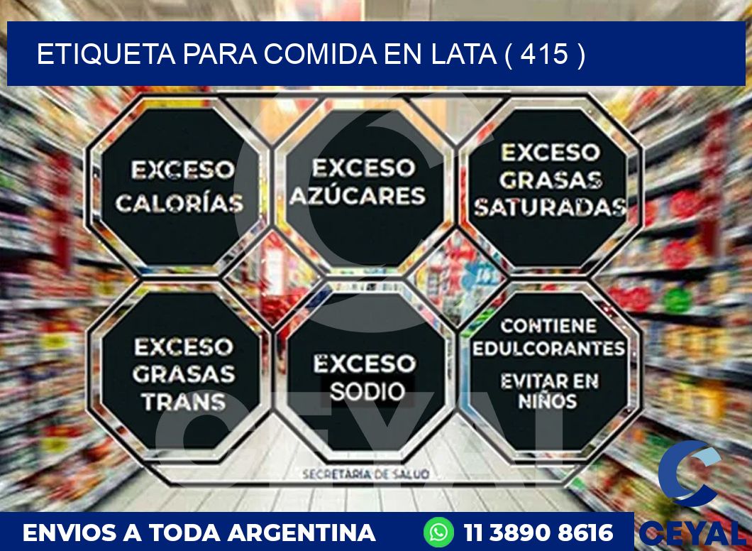 ETIQUETA PARA COMIDA EN LATA ( 415 )
