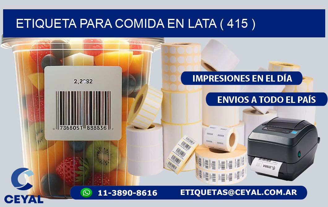 ETIQUETA PARA COMIDA EN LATA ( 415 )