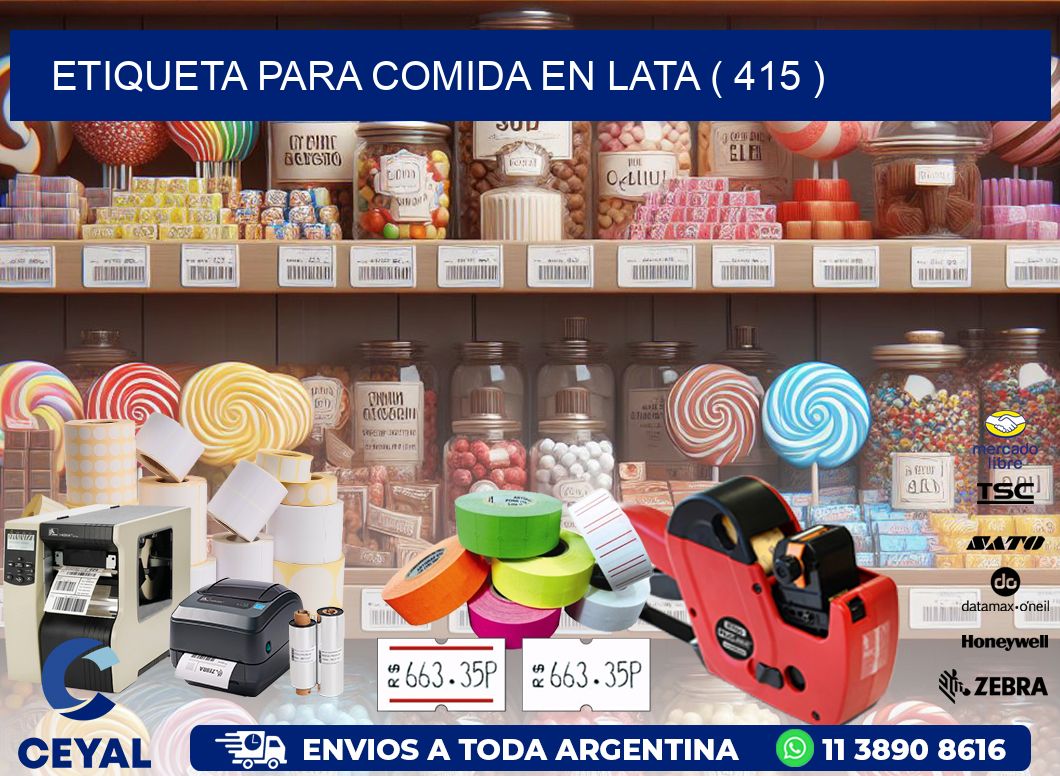 ETIQUETA PARA COMIDA EN LATA ( 415 )