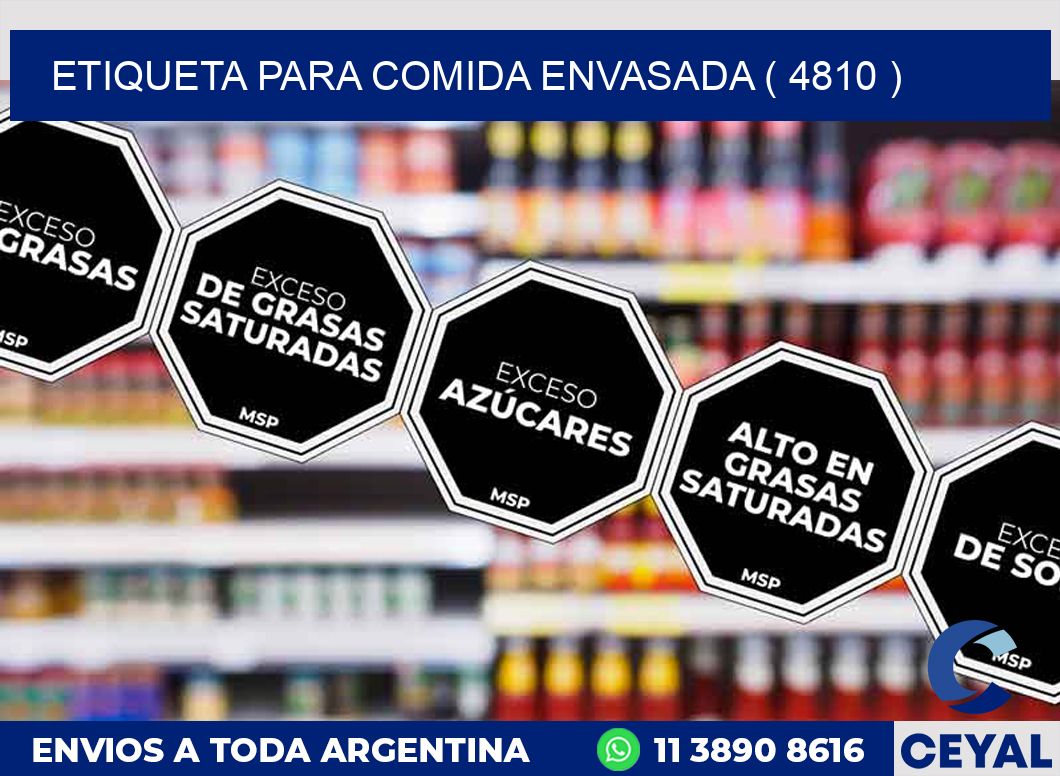 ETIQUETA PARA COMIDA ENVASADA ( 4810 )