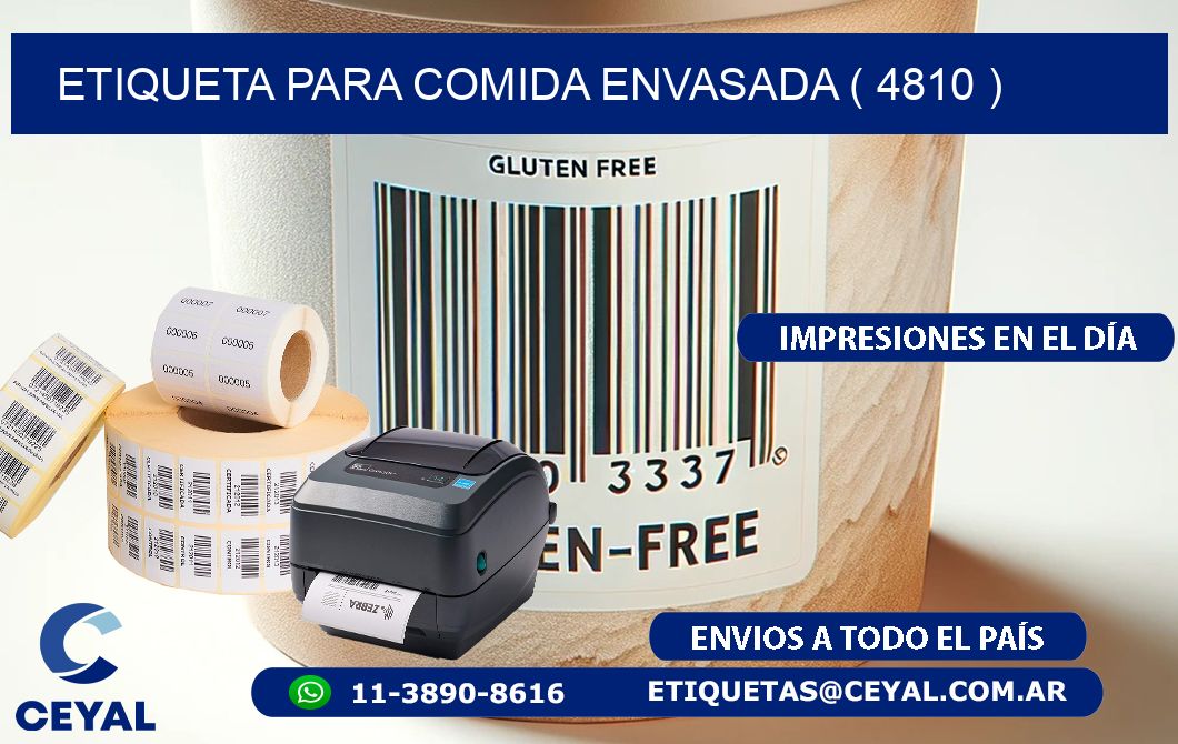 ETIQUETA PARA COMIDA ENVASADA ( 4810 )