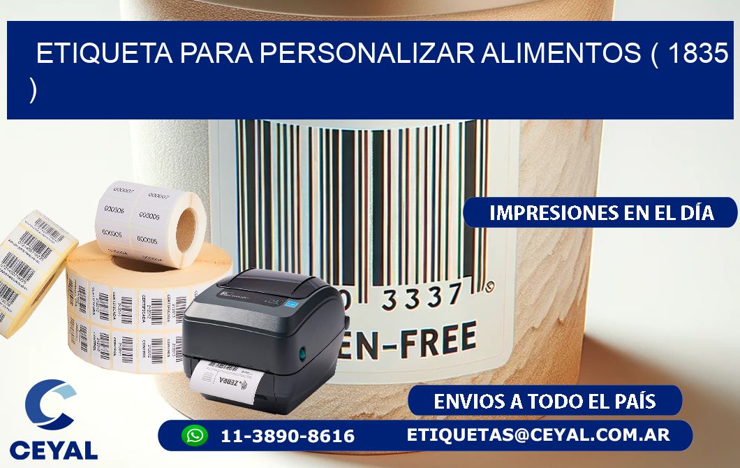 ETIQUETA PARA PERSONALIZAR ALIMENTOS ( 1835 )