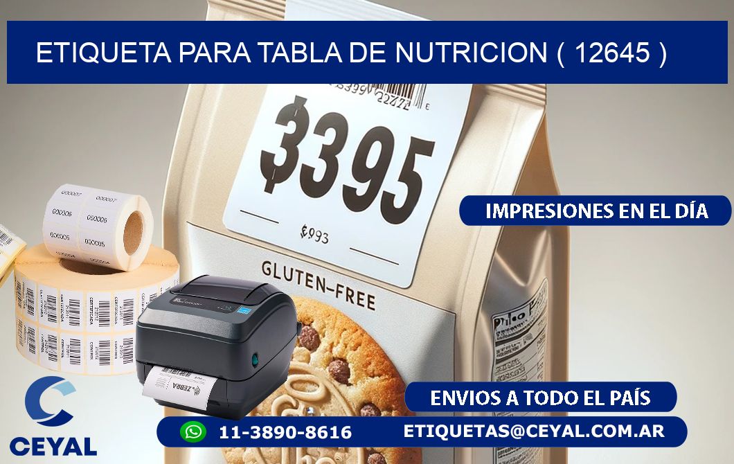 ETIQUETA PARA TABLA DE NUTRICION ( 12645 )