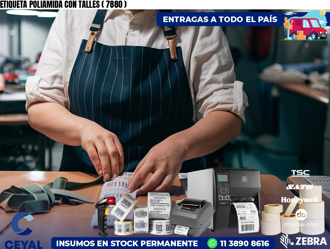 ETIQUETA POLIAMIDA CON TALLES ( 7880 )