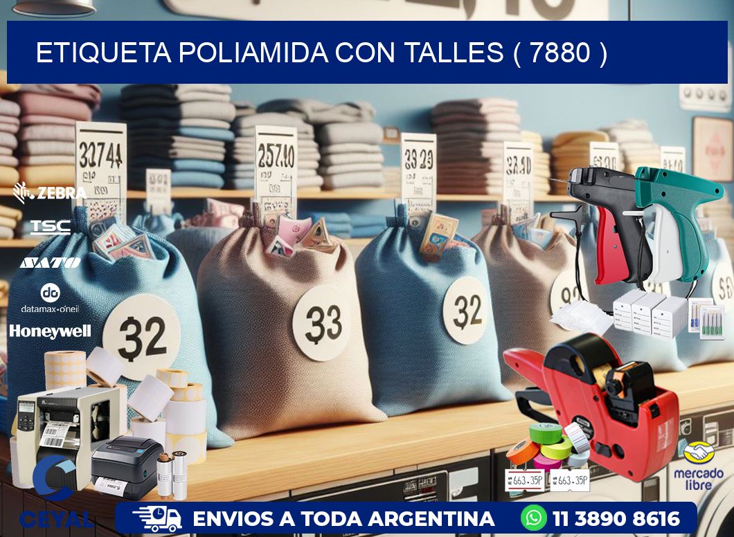 ETIQUETA POLIAMIDA CON TALLES ( 7880 )