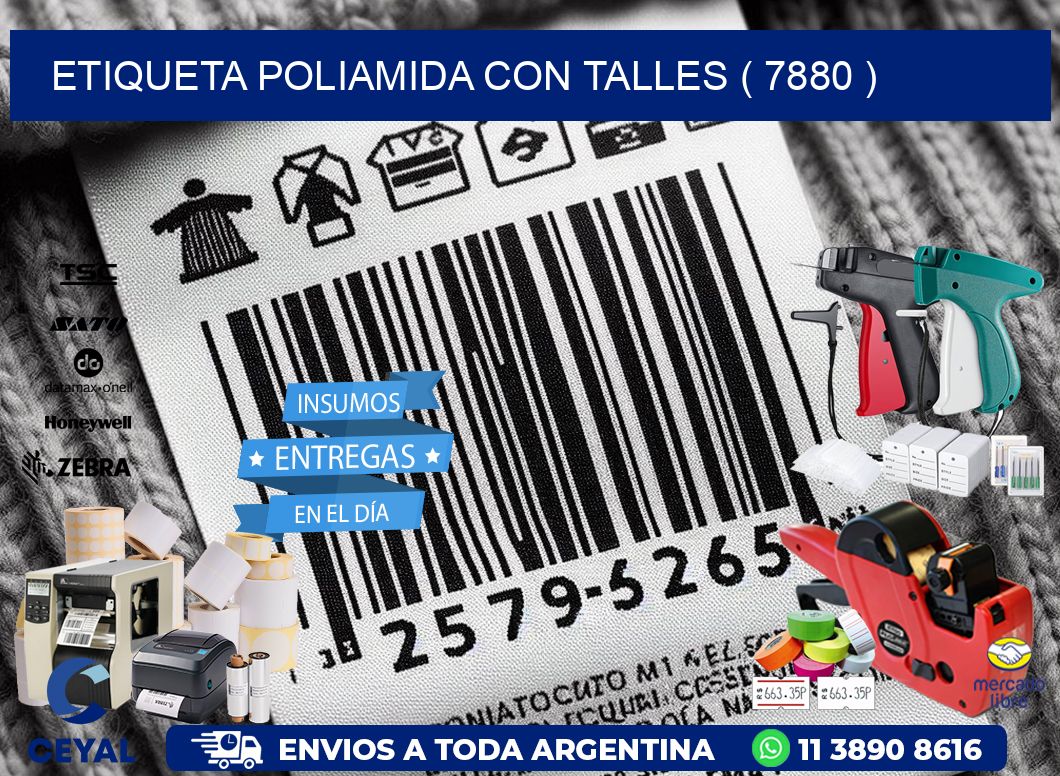 ETIQUETA POLIAMIDA CON TALLES ( 7880 )
