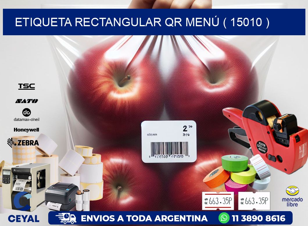 ETIQUETA RECTANGULAR QR MENÚ ( 15010 )