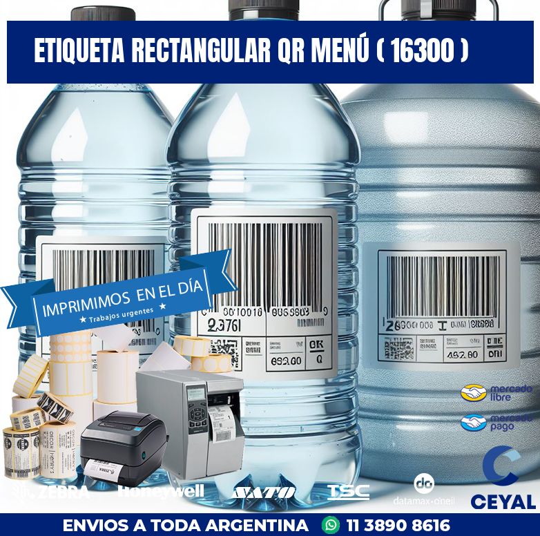 ETIQUETA RECTANGULAR QR MENÚ ( 16300 )