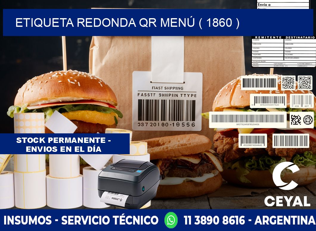 ETIQUETA REDONDA QR MENÚ ( 1860 )