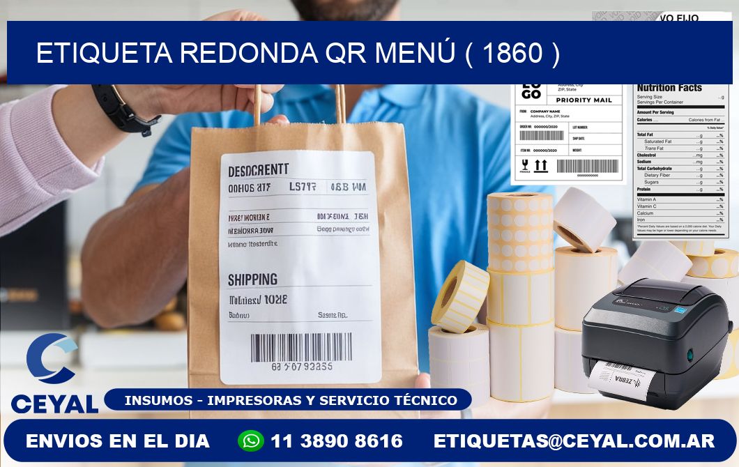 ETIQUETA REDONDA QR MENÚ ( 1860 )