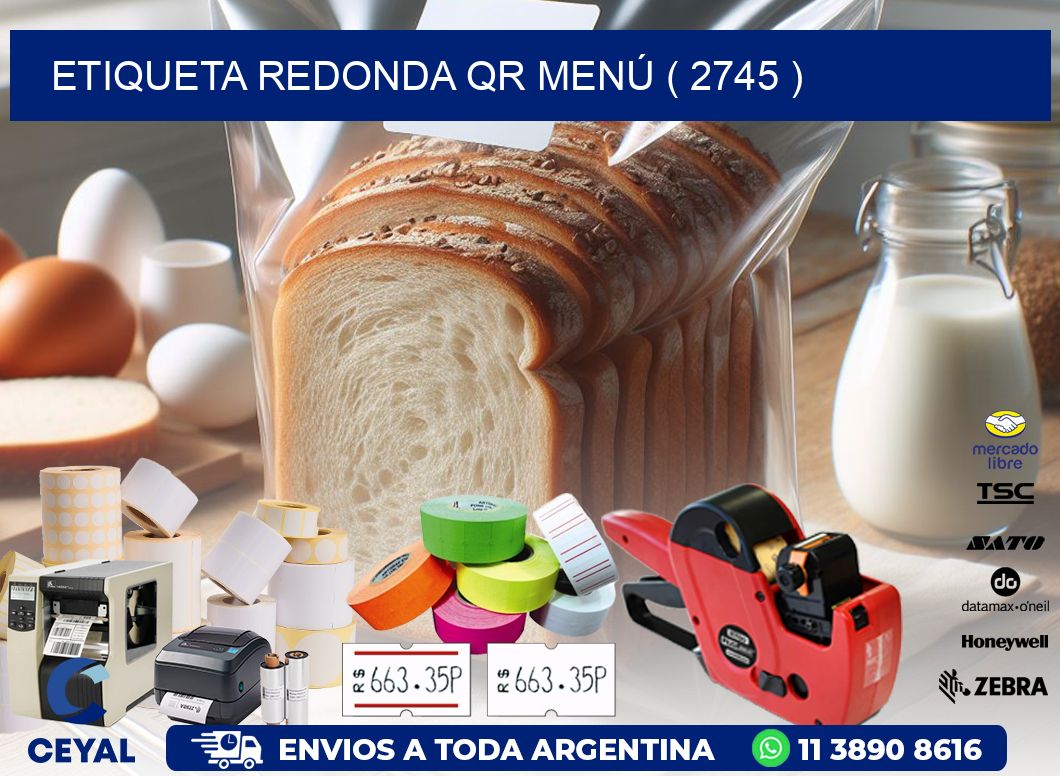 ETIQUETA REDONDA QR MENÚ ( 2745 )