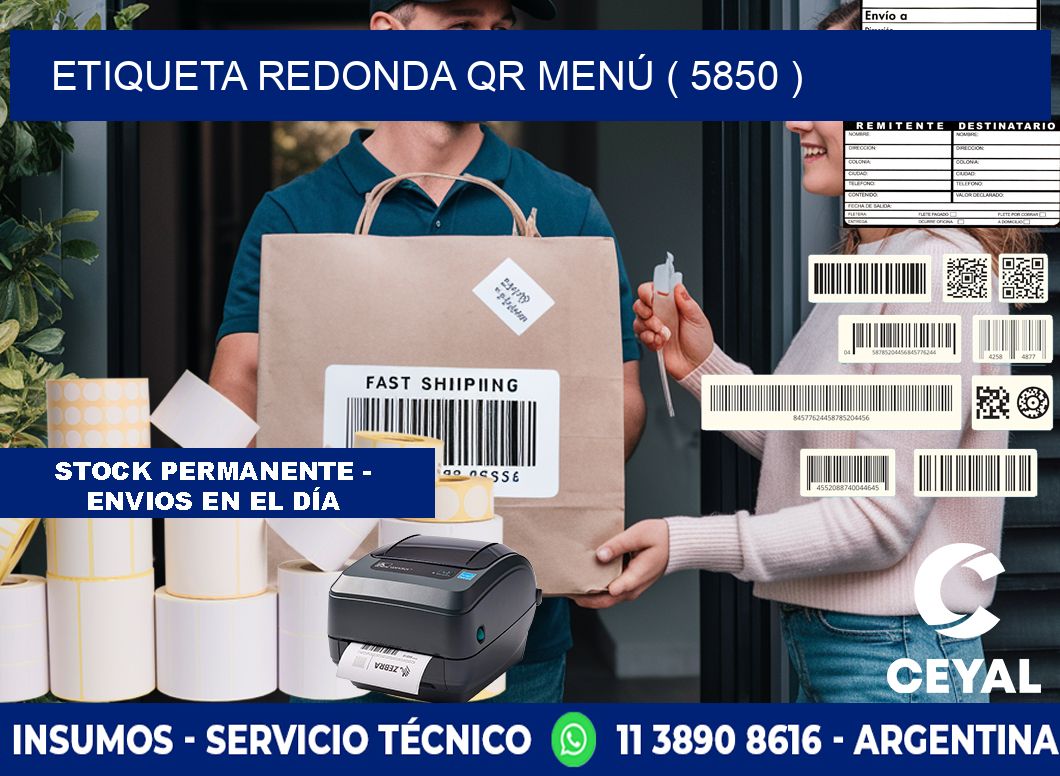 ETIQUETA REDONDA QR MENÚ ( 5850 )