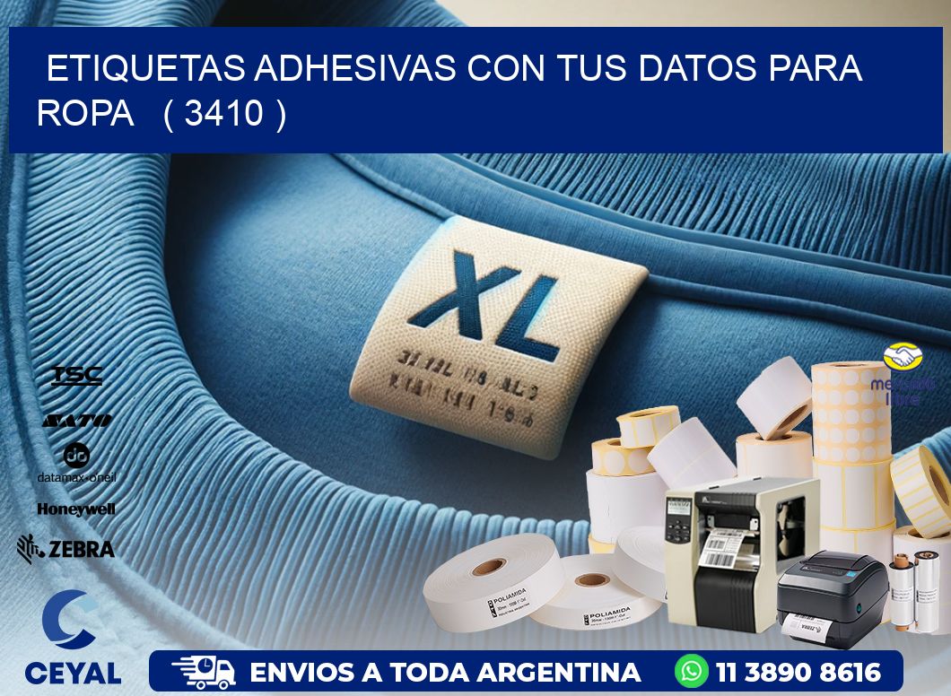 ETIQUETAS ADHESIVAS CON TUS DATOS PARA ROPA   ( 3410 )