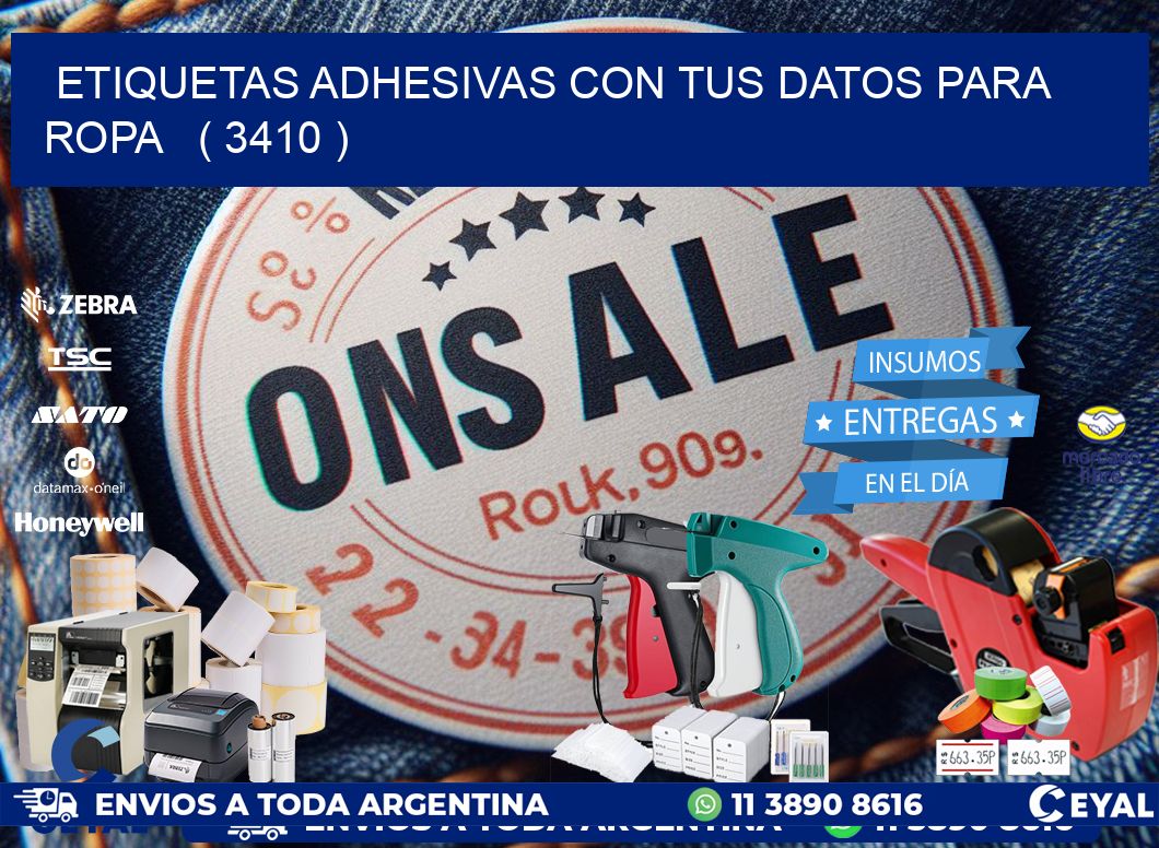 ETIQUETAS ADHESIVAS CON TUS DATOS PARA ROPA   ( 3410 )