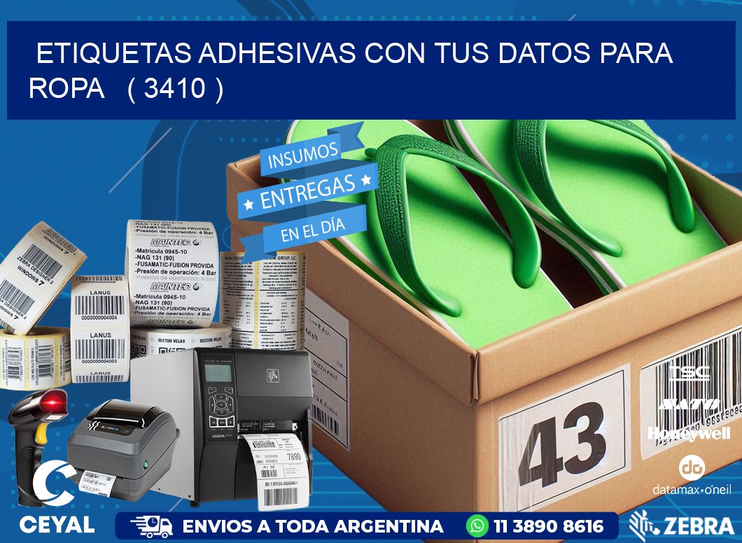 ETIQUETAS ADHESIVAS CON TUS DATOS PARA ROPA   ( 3410 )
