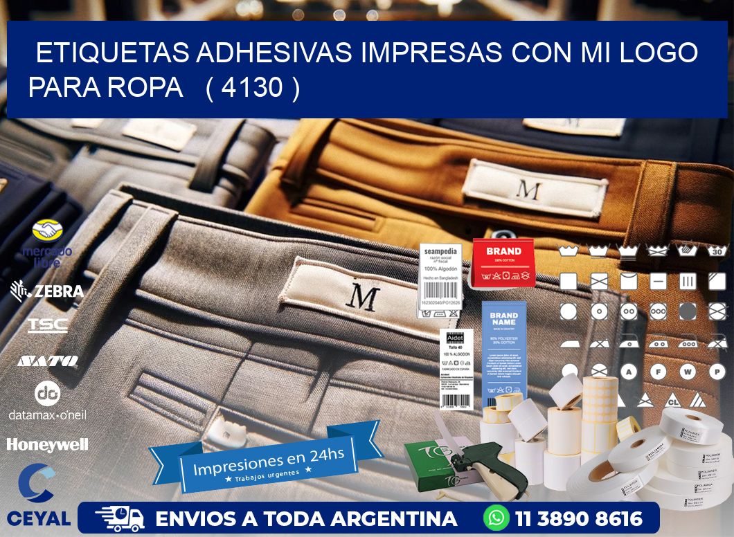 ETIQUETAS ADHESIVAS IMPRESAS CON MI LOGO PARA ROPA   ( 4130 )